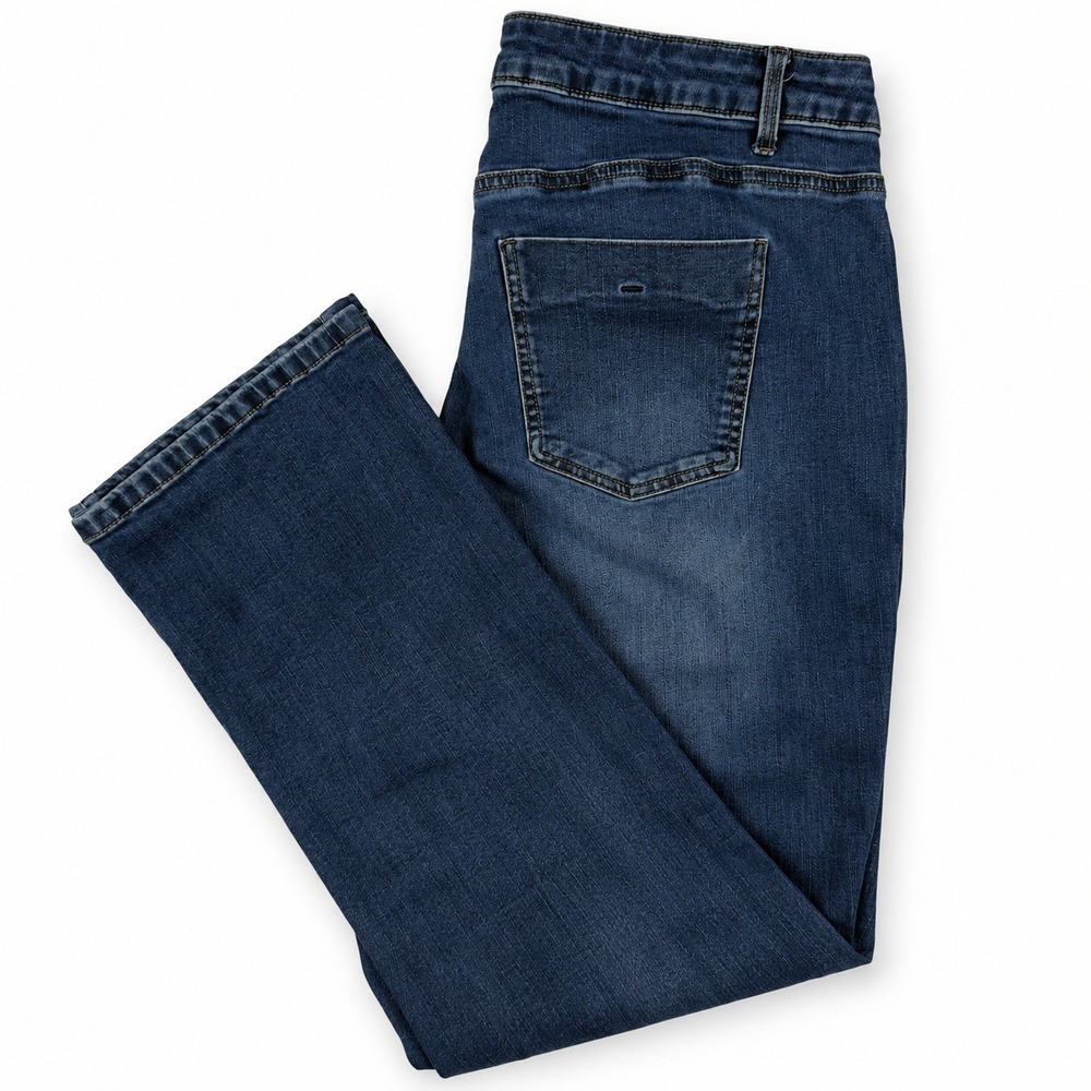 DKC Jeans Universal Universelle Women Size 18 Dark Wash Straight Leg Denim Blue
